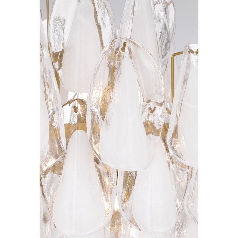 Luminaire suspendu 22,5 po Verla Crest, Transparent/blanc