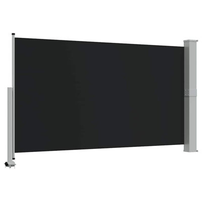 Patio Retractable Side Awning 140 x 300 cm Black