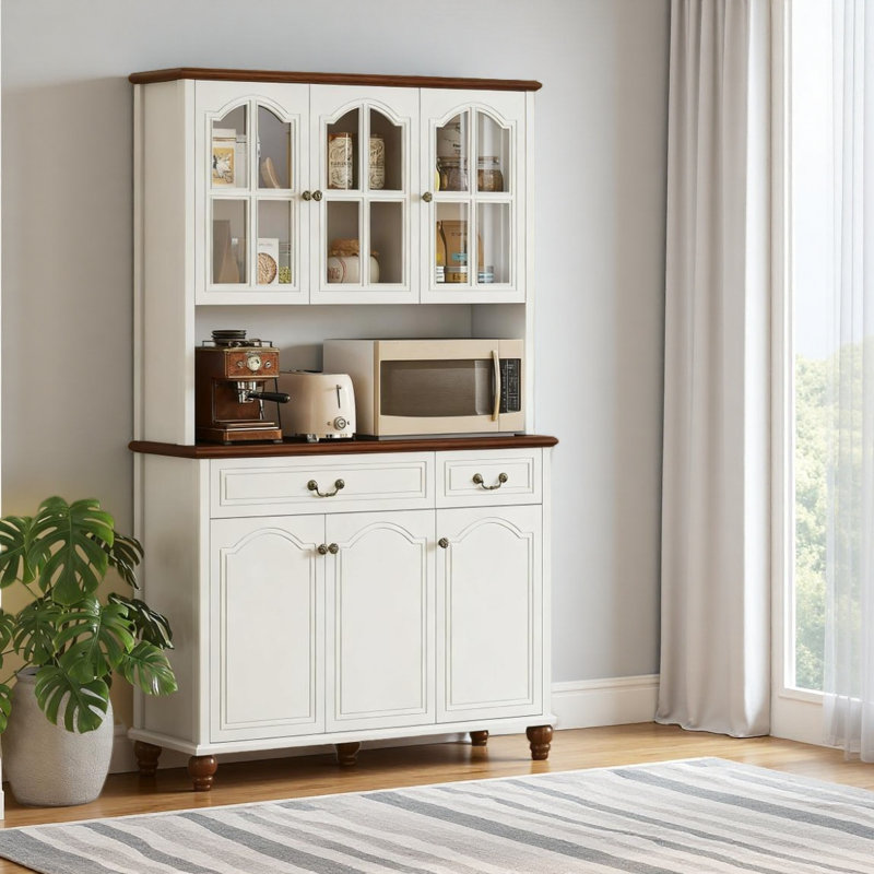 Buffet de cuisine avec 6 portes, 2 tiroirs et 3 tablettes réglables