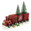 Décoration de table 12 "train de Noël rouge et or avec arbres givrés éclairés à DEL