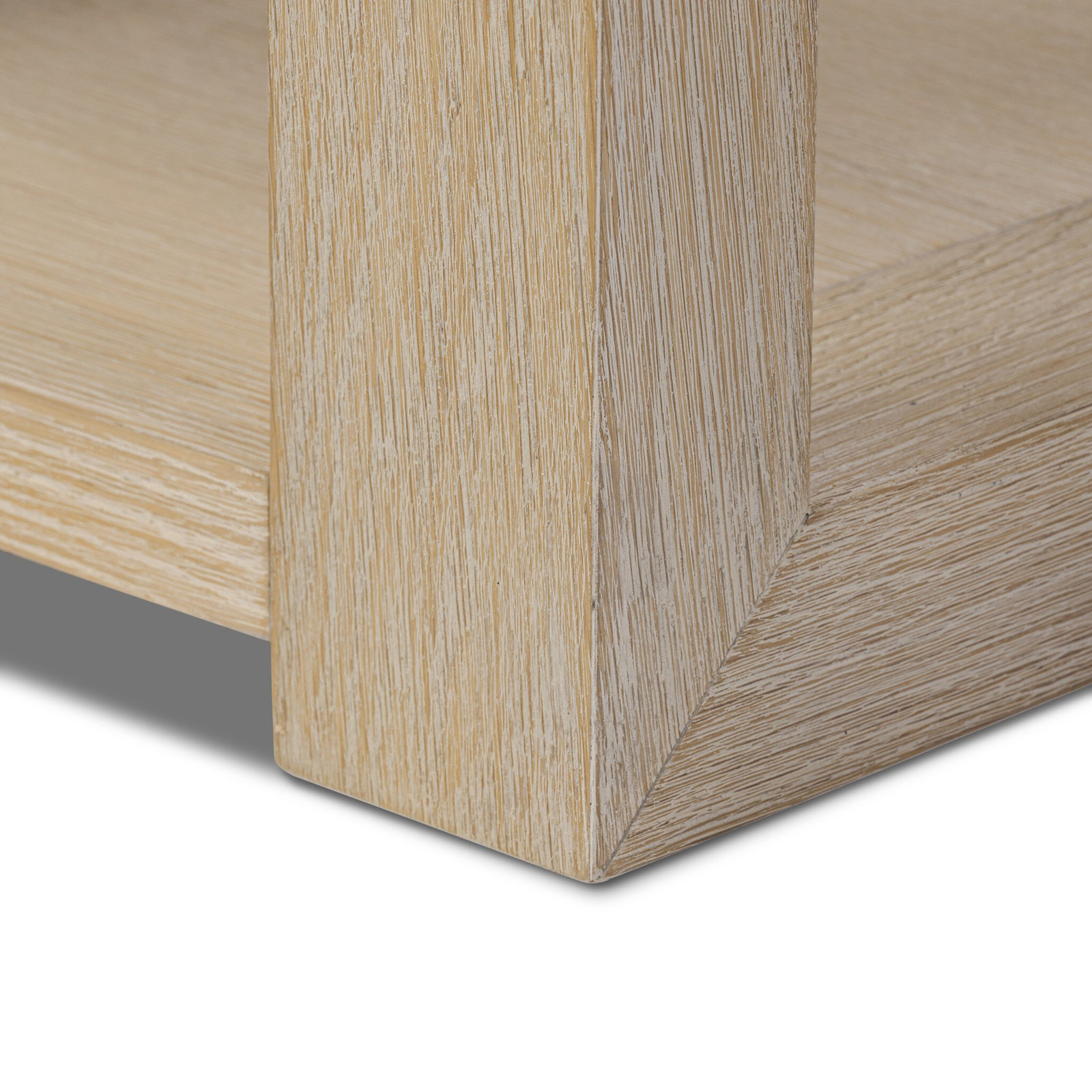 Edison End Table- Veneer, Bleached Oak
