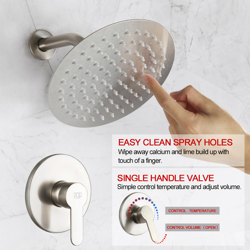 Robinet de douche avec valve brute, Gris