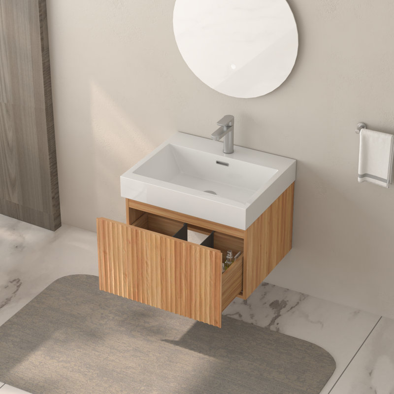 Meuble-lavabo mural couleur 24 po avec lavabo intégré Color, 24"