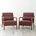 Walnut Frame/Burgundy Cushion