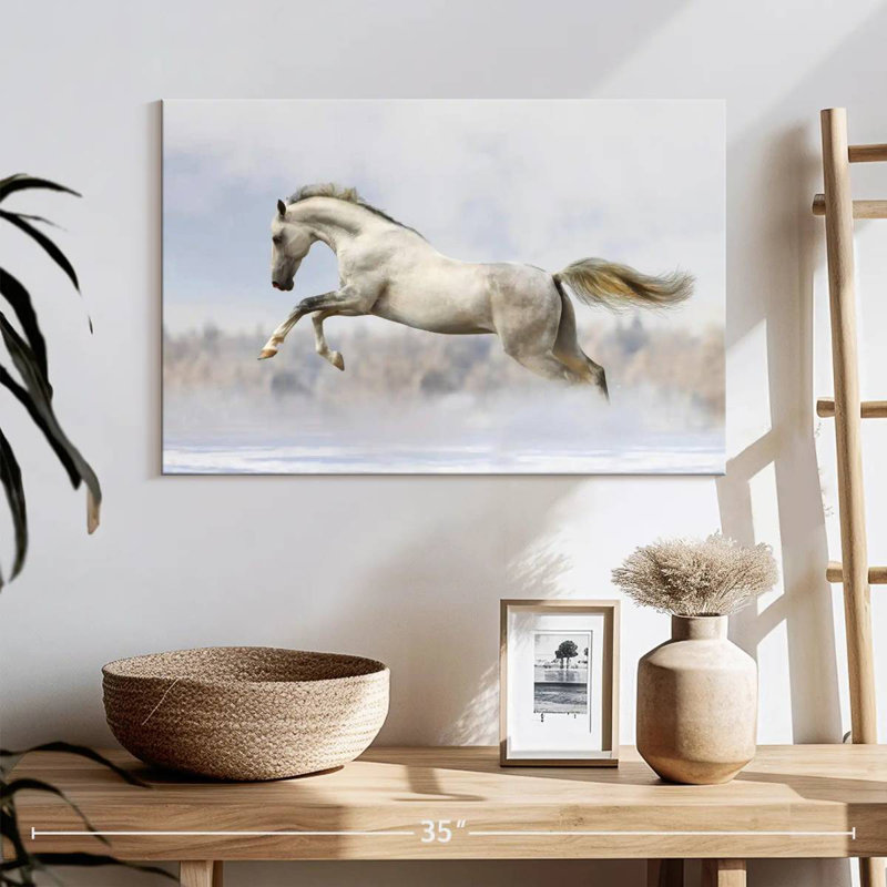 Brampt Jumping White Stallion, 16" H x 24" W