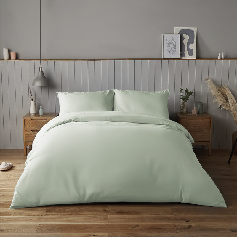 Silentnight Supersoft Duvet Set, Double - 2 Standard Pillowcases, Sage