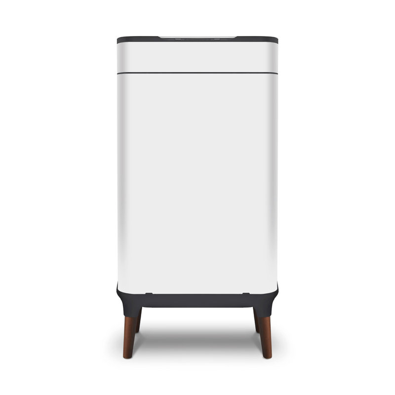 Tower Ozone Sensor Bin with Legs, Large 65L, Hands Free Opening, Carbon Filter, White