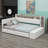Upholstered Daybed with Storage Footstool, Shelves, Drawers, USB Charging & LED Light-998414785