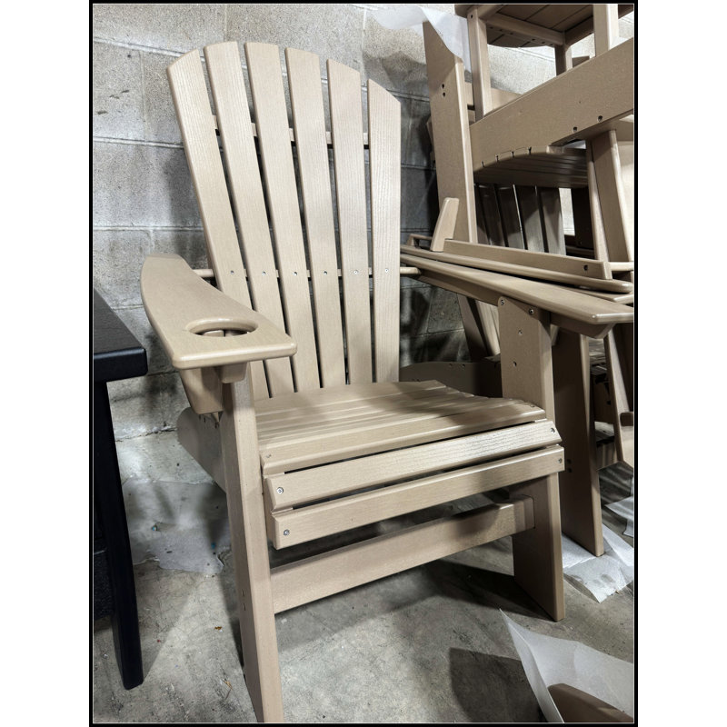 St. Simons Curved Back Adirondack Chair – Durable HDPE Poly Lumber For Outdoor Relaxation And Style, White
