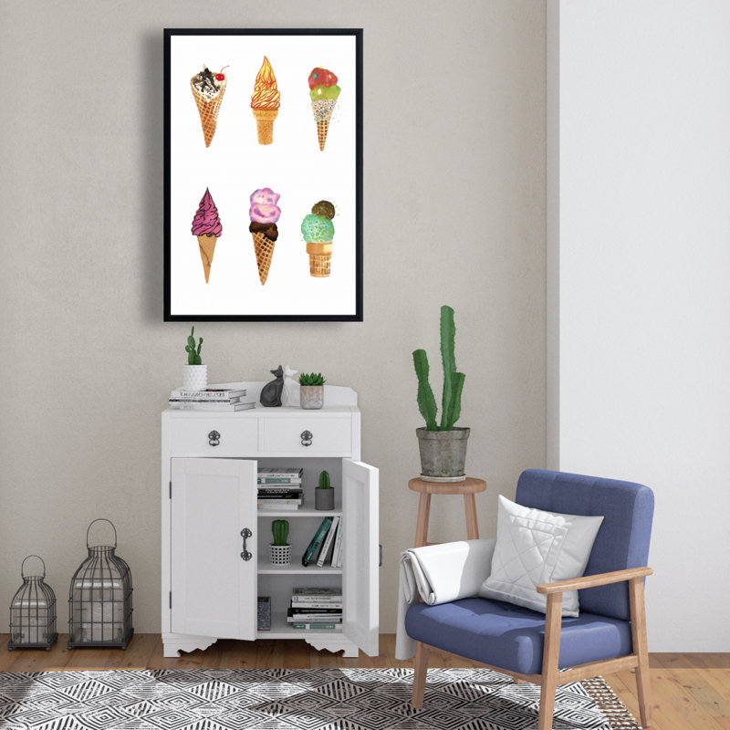 Ice Cream Cones Print On Canvas