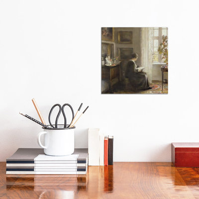 Reading by a Sunny Window 1 Piece Wrapped Canvas Wall Art