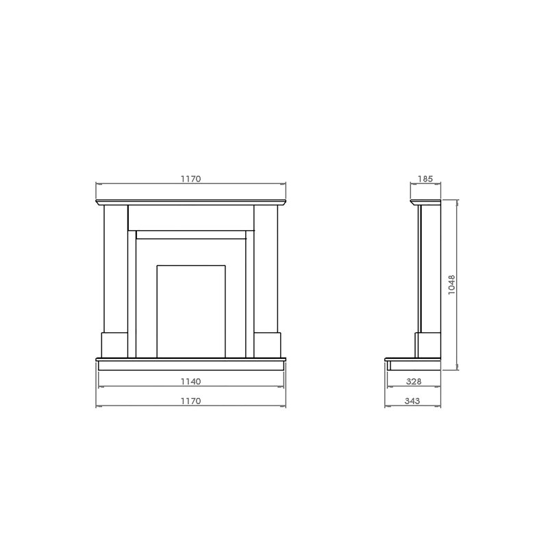 Suncrest 117cm W Painted Electric Fireplace