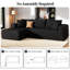 Canapé d'angle moderne de 244 cm (96 po), canapé d'angle rembourré avec coussin, canapé-lit combinable pour salon, canapé compressible livré dans une boîte et aucun assemblage requis-542252939-538353753