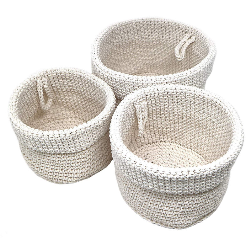Clay Roberts Fabric Decorative Basket, Beige