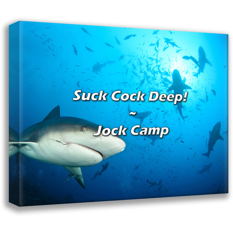 Citation artistique «Suck Cock Deep!» Toile tendue par Jock Camp, H 17 po x l 24 po