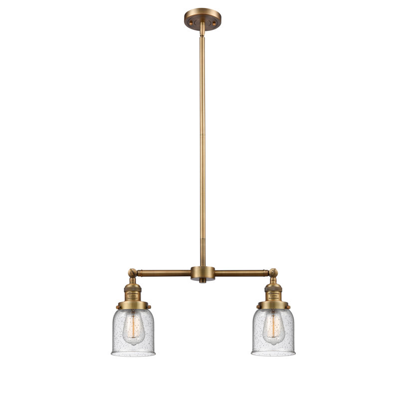 Bell - 2 Light 21" Island Light, Seedy, No Bulb Included, Brushed Brass
