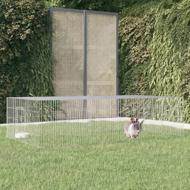 Rabbit Cage Silver Galvanized Iron Large Rabbit Cage Bunny Enclosure
