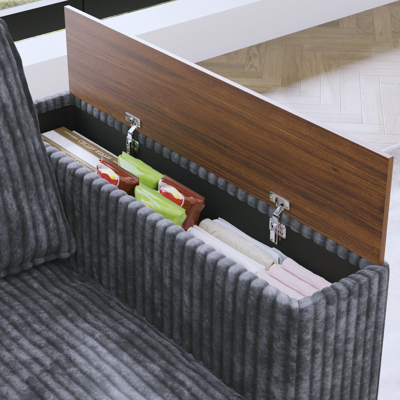 Corner Couch, Black 