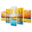 «Yellow Trees Autumn Forest River - River», ensemble de 5 décorations murales-1848590664