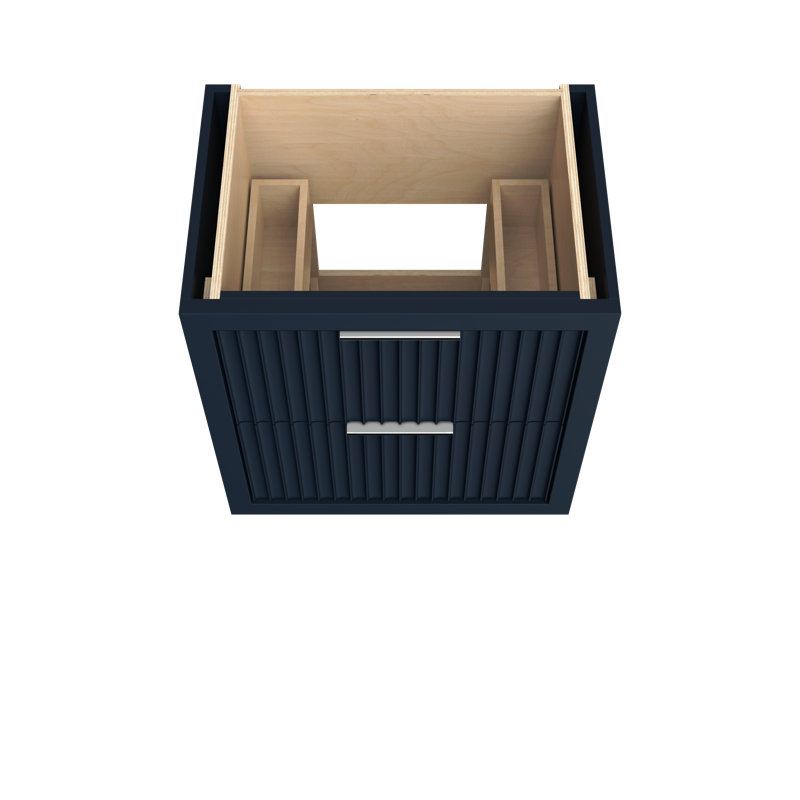 Lecrieú Two-Drawer Single Bath Vanity, 30", Hague Blue, Polished Chrome