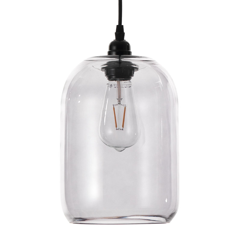 Norwood 1 - Light Transparent Grey Jar Pendant