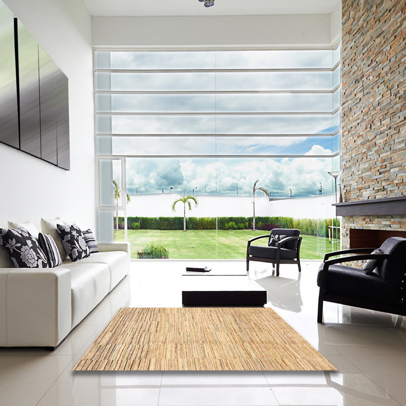 Tapis multicolore à motif abstrait Okanogan, Carré 8 pi
