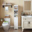 Armoire de rangement de salle de bain de 64,17 po de hauteur avec tablettes réglables, armoire autoportante mince à 1 porte avec anti-basculement, compartiments ouverts, pour la maison, les petits espaces, la salle de bain, la cuisine,