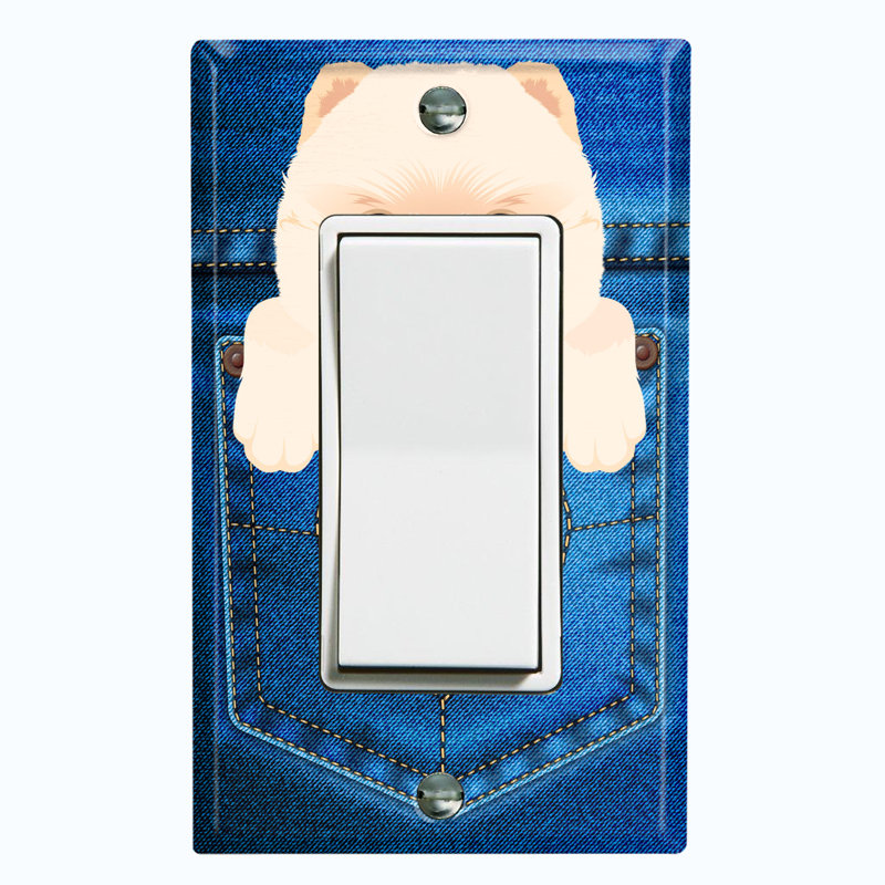 Mignon petit chiot avec une petite plaque murale à bascule 1 poche