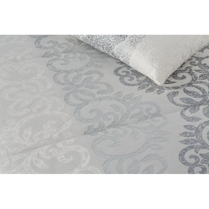 Milania Polyester Ikat Duvet Cover, Pearl