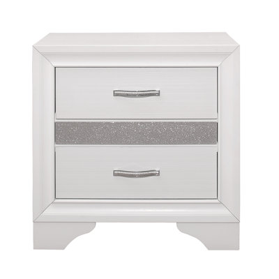 Ensemble de 2 tables de chevet en bois d'ingénierie blanc