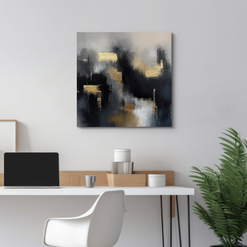Impression sur toile abstraite murale pour décoration de salon, H 12,8 po x l 12,19 po, Toile tendue, Ne s’applique pas