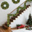 Ensemble de guirlande de Noël et de guirlandes de Noël avec lumières, à pile, décor de guirlande pré-éclairé avec portes en pin pour manteau de cheminée, 6 pièces, vert