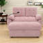 Fauteuils inclinables réglables avec rangement, canapé deux places moderne en chenille rose pour la maison-1268219302