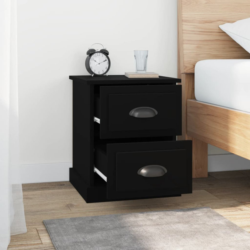 Bellechester 39cm W Bedside Table, Black, Individual