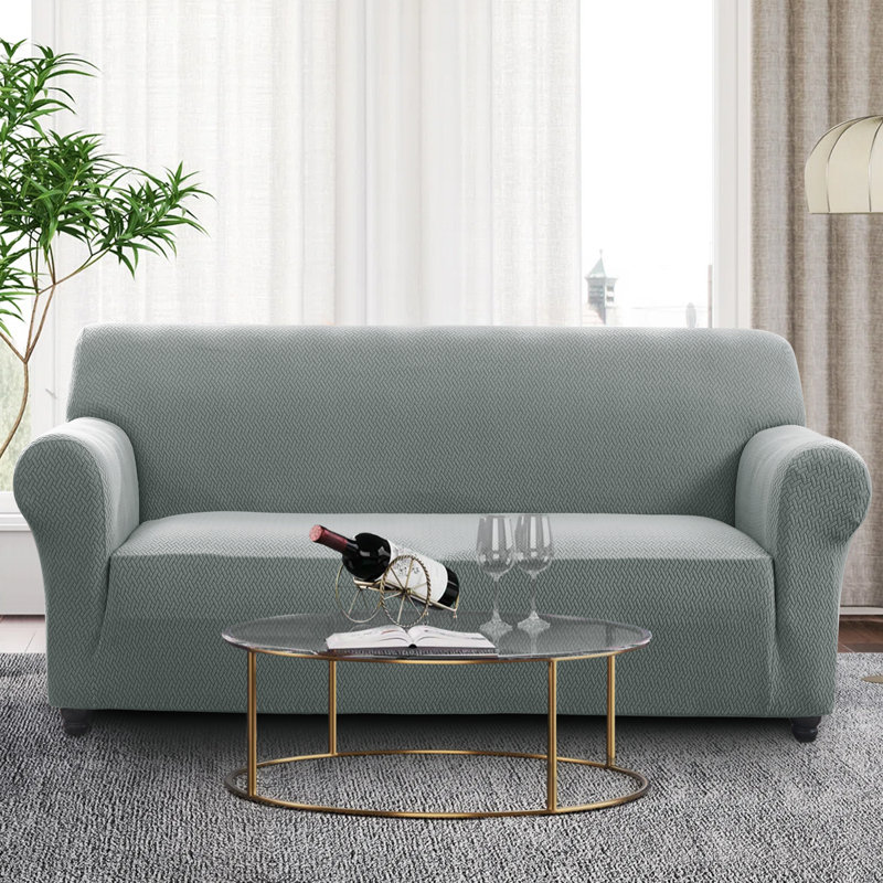 Spandax Sofa Cover Quilted Anti-Slip Couch Protector with Adjustable Strap, 280 X 179cm (3 Seater), Grey
