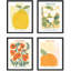 Sydney Orange Flower Poppies, impression sur papier 4 pièces-97782518-97782519