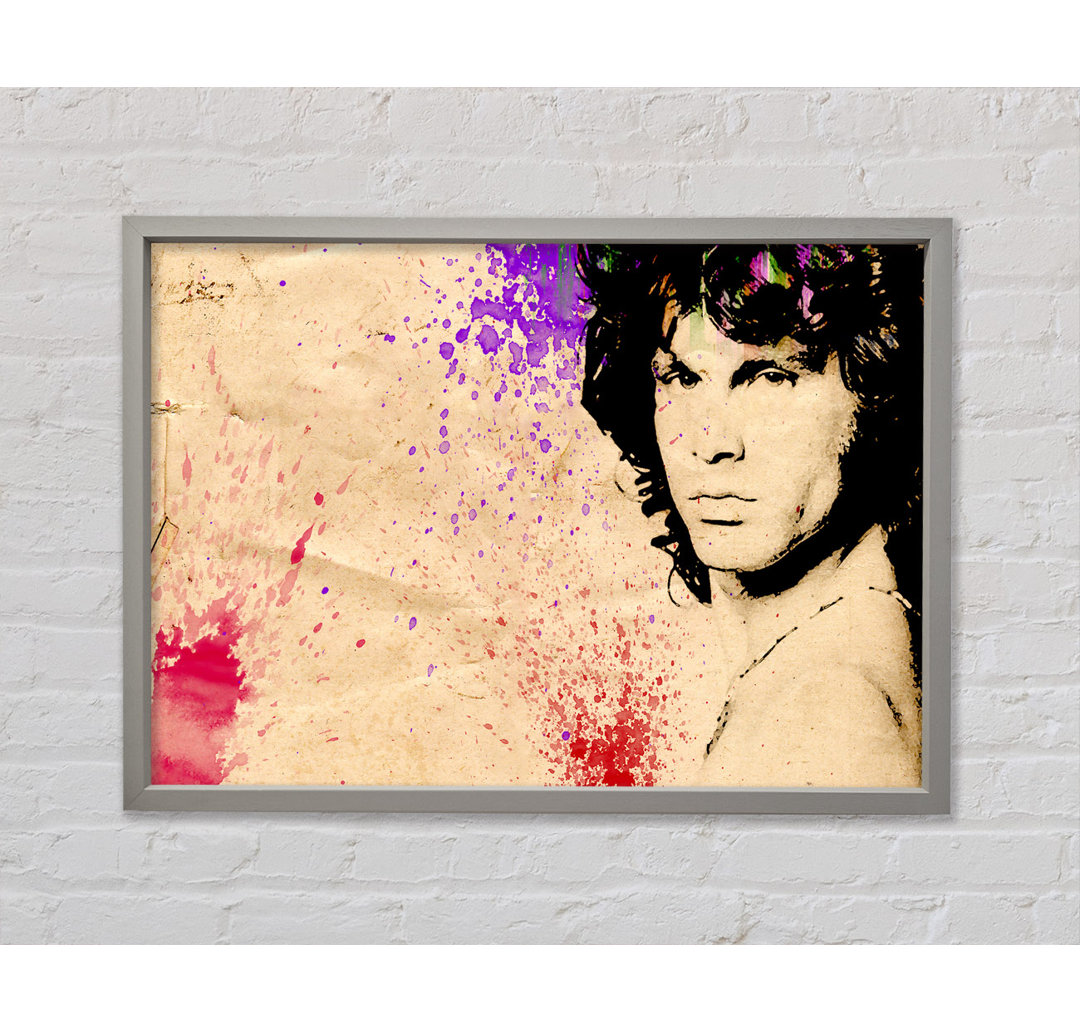 Jim Morrison Colour Splash - Einzelner Bilderrahmen Kunstdrucke auf Leinwand