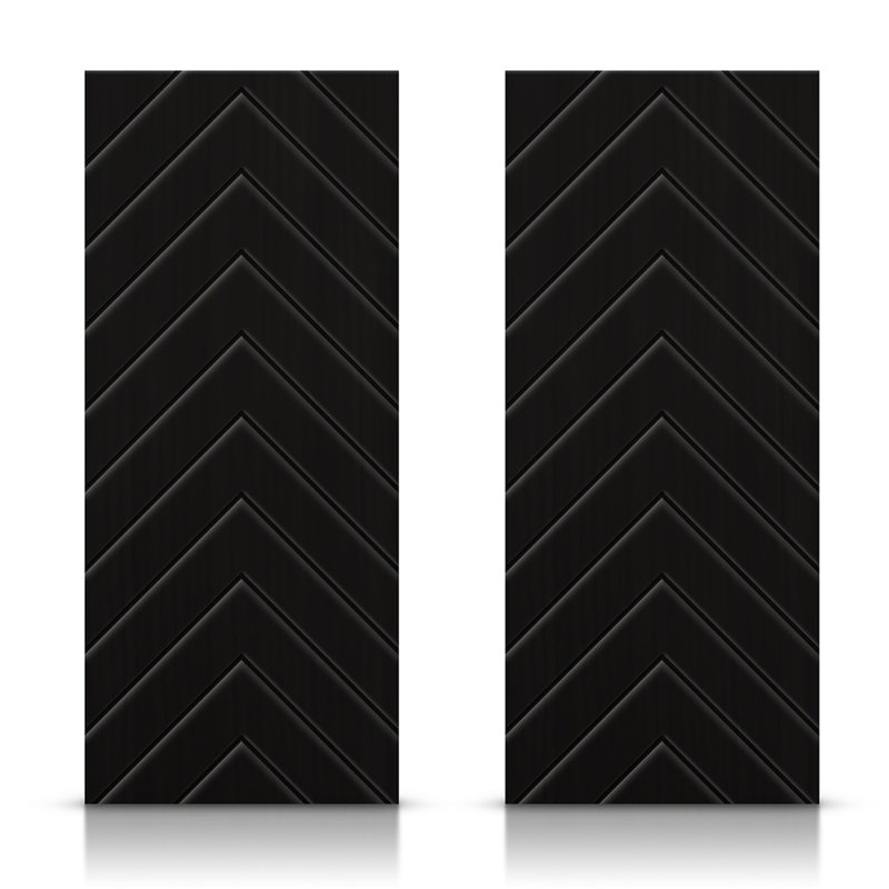 Portes de placard coulissantes à panneaux en bois manufacturé, Noir anthracite, 60 po x 80 po