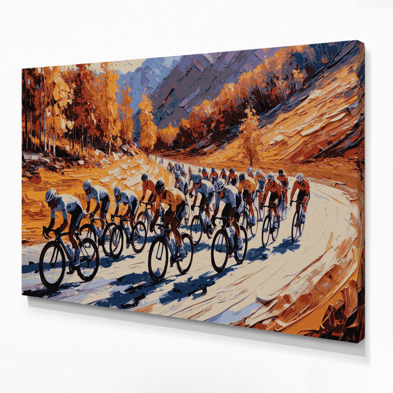 Art sportif sur toile brune, H 12 po x l 18 po