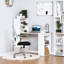 Bureau de bureau moderne avec tablettes de rangement à 6 niveaux, table d'écriture avec bibliothèque