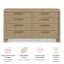 Commode en bois massif 8 tiroirs Juliano-962855587
