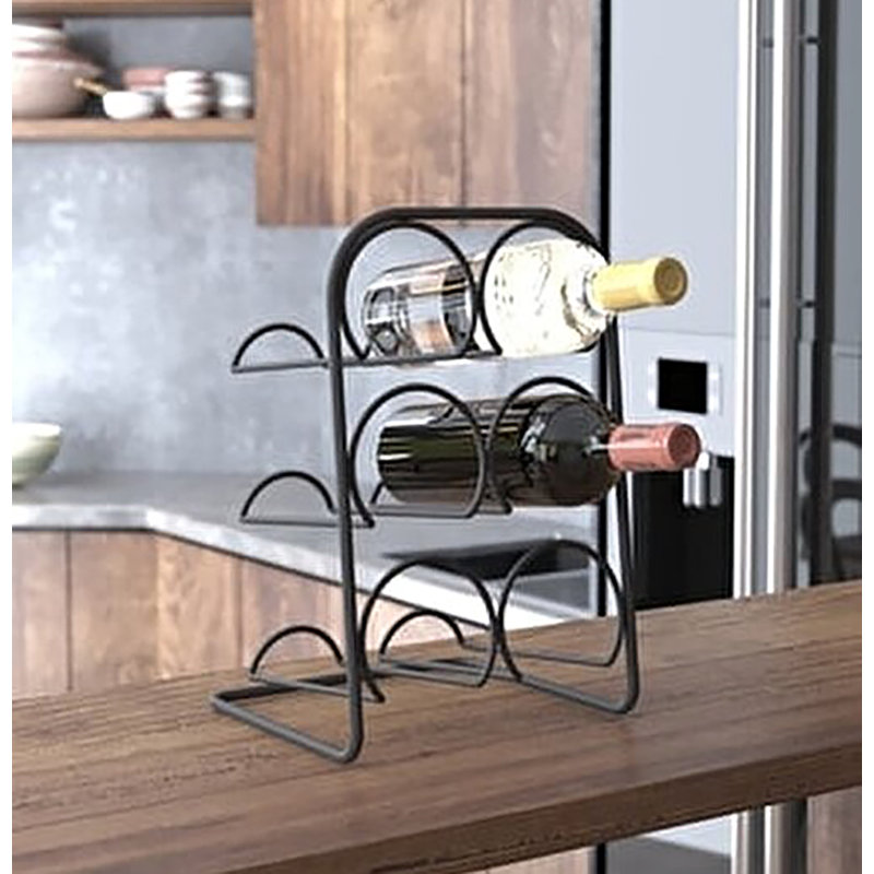 Hollis 6 Bottle Wine Bottle Rack in Matte Black