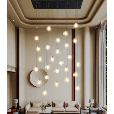 26-lights Rectangular Crystal Chandeliers Led Dimmable Light