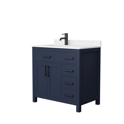Ensemble de meuble-lavabo simple 36 po avec plateau en marbre Beckett