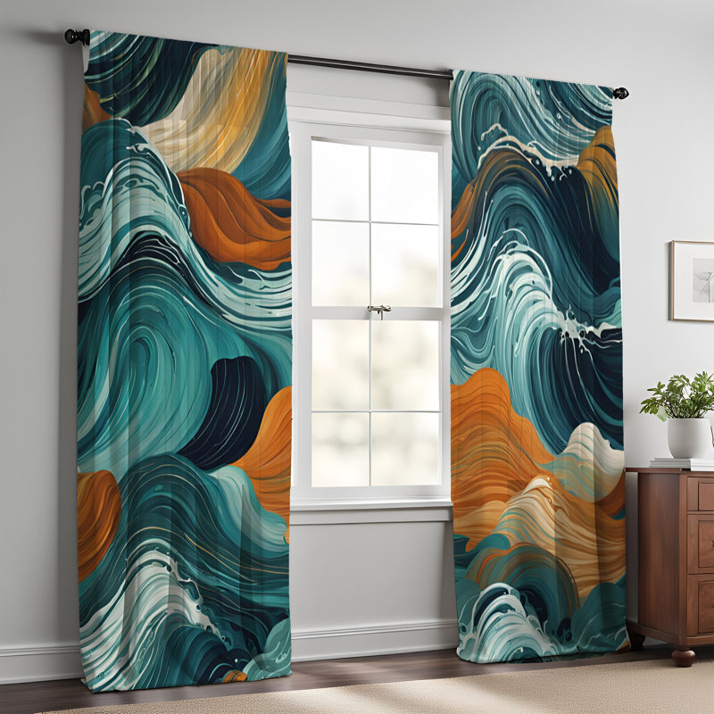 Paire de rideaux semi-transparents en polyester Giobbe, L 20 po x L 82 po