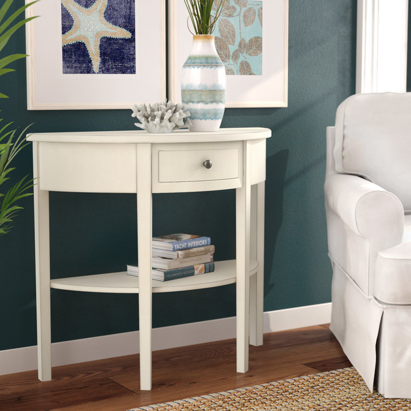 Evangelyne 33.9'' Solid Wood Console Table, White Birch