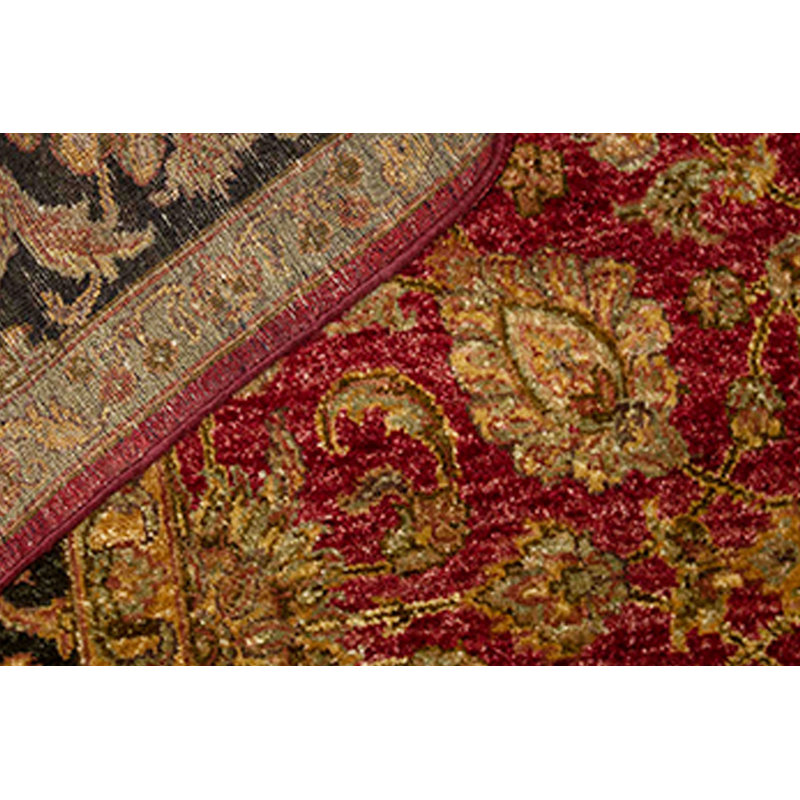 Tapis rouge et noir noué à la main de haute qualité