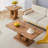 Modern Minimalist Wood-Tone MDF Coffee Table Set (Square + Rectangular)Wood Colour,MDF Coffee Table,Wood-Coloured Textured Decal,Side Table.