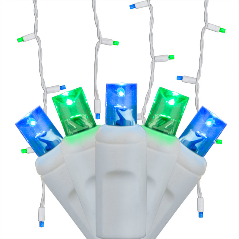 LED Icicle Lights, Blue/Green