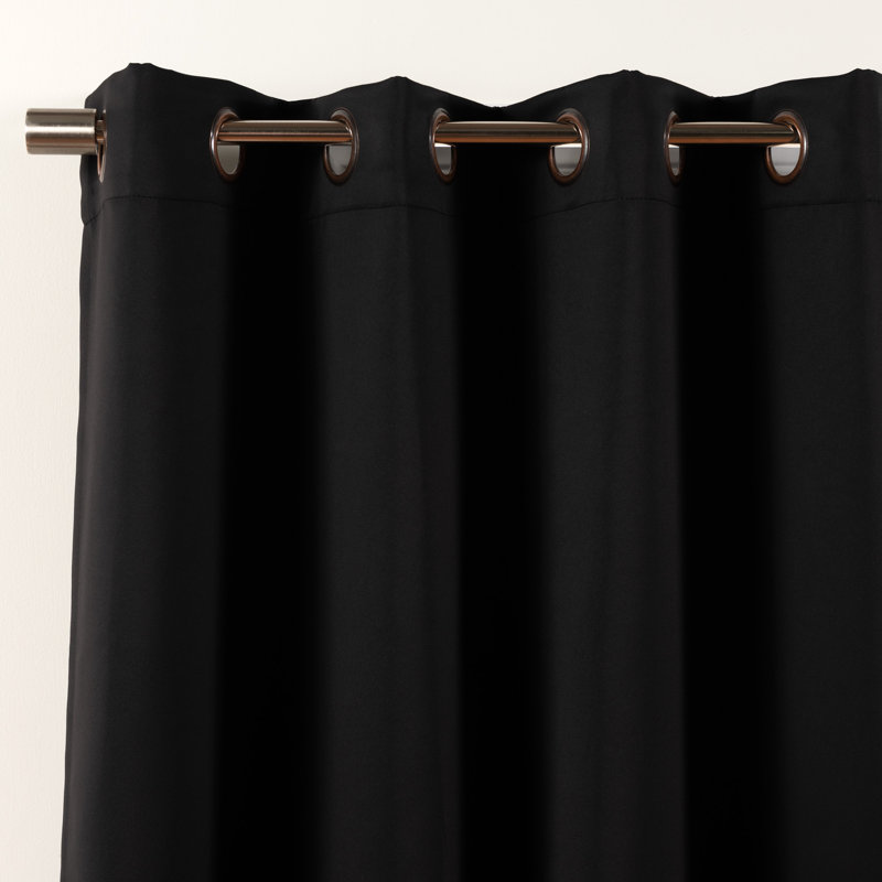 Flame Retardant Thermal Insulated Blackout Curtain, 52" W x 96" L, Black